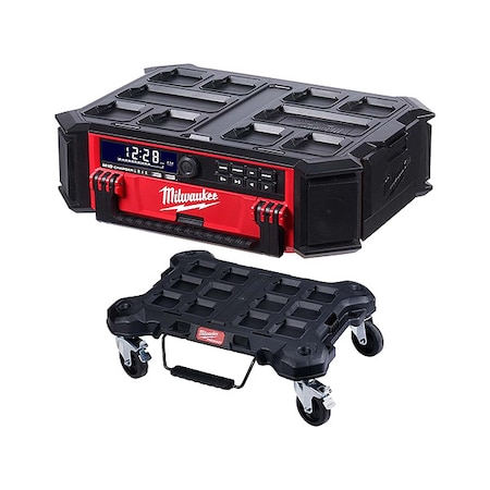 Milwaukee Tool M18 PACKOUT Radio + PACKOUT Dolly 2950-20, 48-22-8410