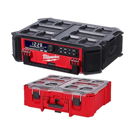 Milwaukee Tool Packout Radio/Charger + Deep Organizer 2950-20, 48-22-8432