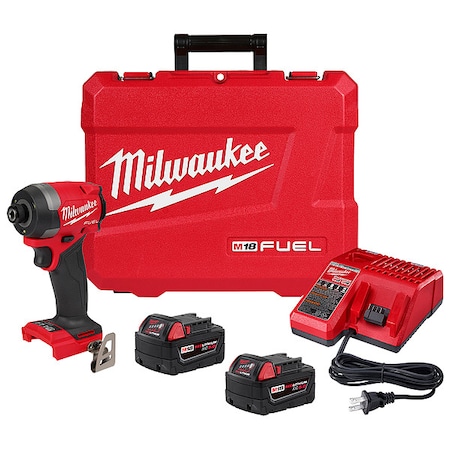 Milwaukee Tool M18 FUEL 1/4" Hex Impact Driver Kit + SHOCKWAVE Impact Duty Driver Bit PACKOUT Set, 100PC 2953-22, 48-32-4082