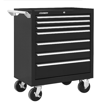Kennedy Rolling Tool Cabinet, 7 Drawer, Black, 29 in W 297XBK