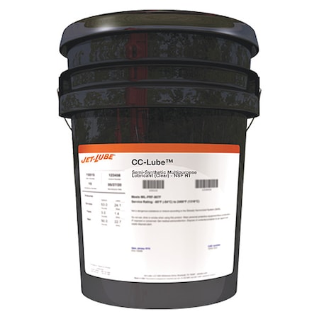 Jet-Lube Multipurpose Lubricant, 5 gal, Pail, Semi-Synthetic Oil, Colorless 70516