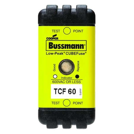 Eaton Bussmann UL Class Fuse, CF Class, Time-Delay, 60A, 600V AC, Indicating TCF60
