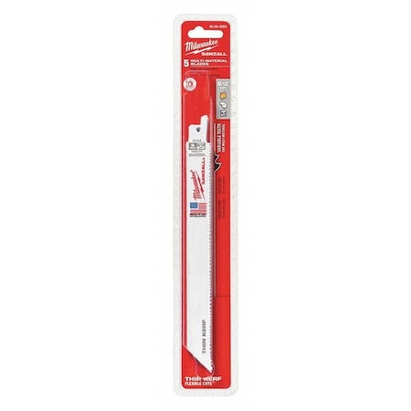 Milwaukee Tool 8" 8/12 TPI SAWZALL Blades (5 Pk) 48-00-5093
