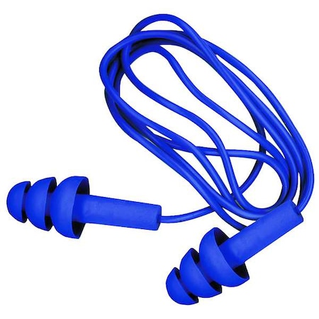 3M E-A-R UltraFit Reusable Corded Ear Plugs, Metal Detectable, NRR 25 dB, Blue, 1 Pair 340-4007