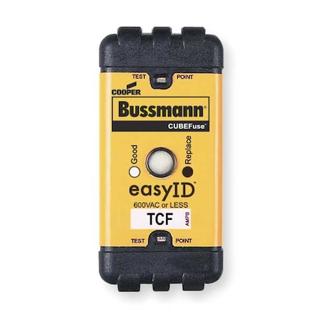 Eaton Bussmann Plug Fuse, Time-Delay, 70A, 600V AC, Indicating, 300kA at 600V AC, 100kA at 300V DC TCF70