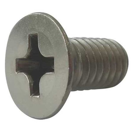 Zoro Select 1/4"-20 x 2-1/2 in Phillips Flat Machine Screw, Plain 18-8 Stainless Steel, 50 PK U51300.025.0250