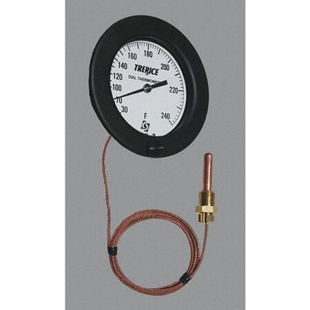 Trerice Analog Panel Mt Thermometer, 30 to 240F V80345110B0105