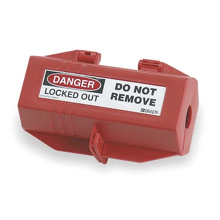Brady Plug Lockout, Red, polypropylene, 1 Max. No. of Padlocks, 9/25 in Max. Shackle Dia. 65675