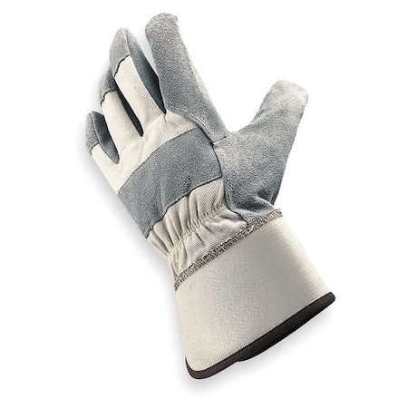 Condor Leather Gloves, Cowhide, Safety Cuff, Wing Thumb, Full Finger, Gray, S, 1 PR 1VT32