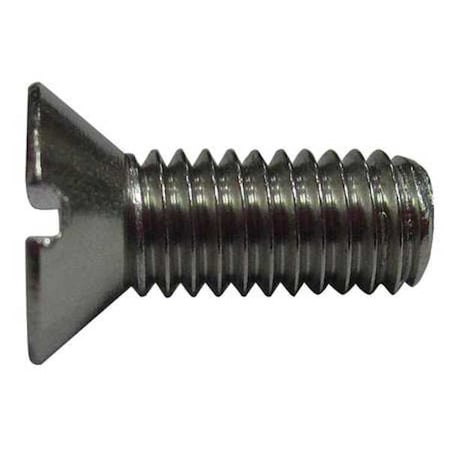 Zoro Select #10-32 x 1/2 in Slotted Flat Machine Screw, Plain 18-8 Stainless Steel, 100 PK U51110.019.0051