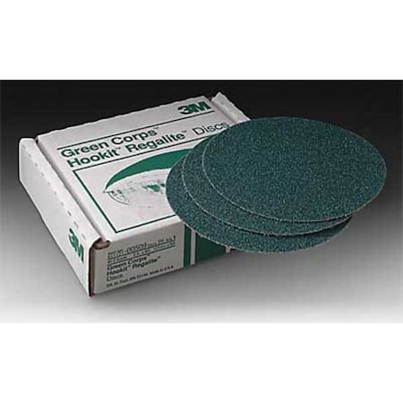 3M Hook-and-Loop Sanding Disc, 5 in Dia, No Hole, Ceramic, 40 Grit, Coated Type, 751U 00509