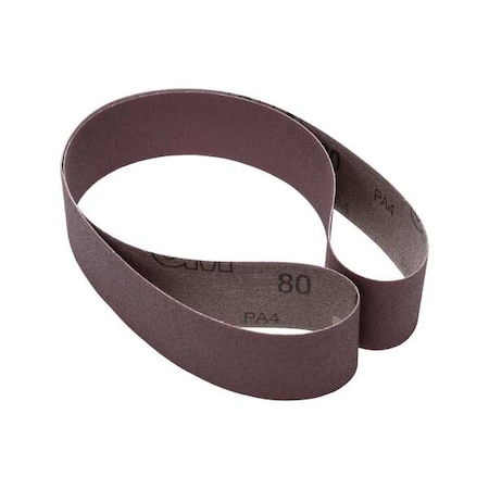 3M Sanding Belt, 4 in W, 60 in L, Coated, Aluminum Oxide, 80 Grit, Not Applicable, 341D, Brown 60440197907