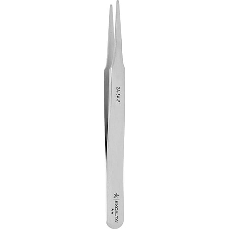 Excelta Tweezers, SS, 4 3/4" L, Straight, Round 2A-SA-PI