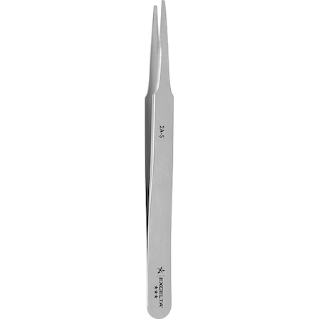 Excelta Tweezers, SS, 4 3/4" L, Straight, Round 2A-S
