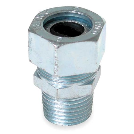 Raco Liquid Tight Connector, 1/2in., Silver, Length: 1-11/32" 2462