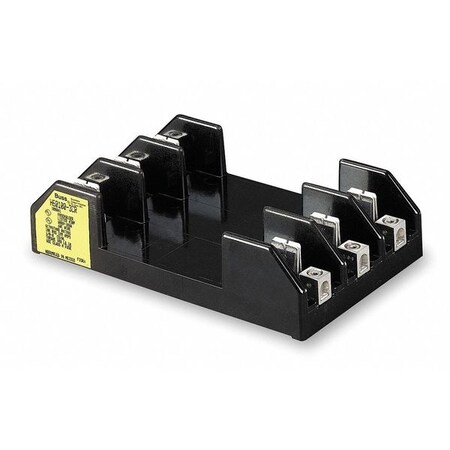 Eaton Bussmann Fuse Block, K5, H UL Class, 3 Poles, Box Lug H60100-3CR