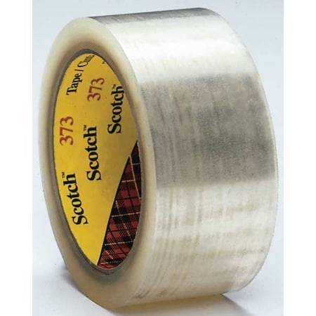 Scotch Carton Sealing Tape, 2.5 mil Thick, 2 in W x 50 m L, 3 in Core Dia., Clear 373