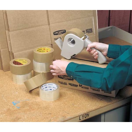 Scotch Carton Sealing Tape, 2.5 mil Thick, 2 in W x 50 m L, 3 in Core Dia., Clear 373