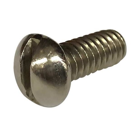 Zoro Select #10-32 x 3-1/2 in Slotted Round Machine Screw, Plain Stainless Steel, 25 PK 2BA38