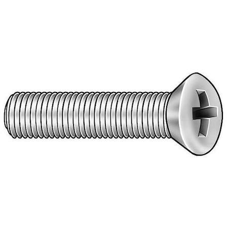 Zoro Select #10-32 x 3/4 in Phillips Oval Machine Screw, Plain 18-8 Stainless Steel, 100 PK U51320.019.0076