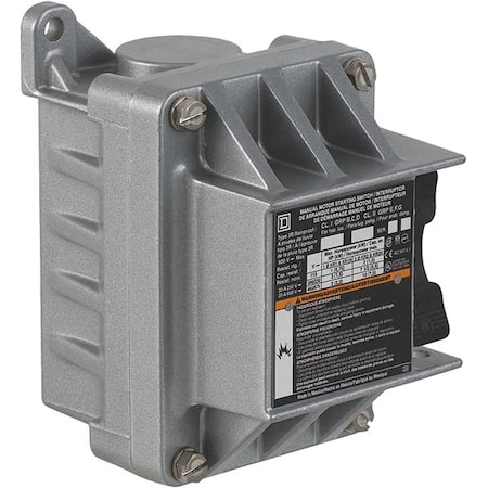 Square D Manual Motor Switch, 20 A, 3 P, 3 Phase, Toggle, Type K, Class 2510 Series, NEMA 3R/7/9 2510KR2H