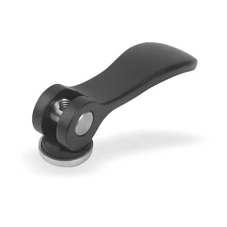 Kipp Cam Lever Size: 1 D=10-32, A=70, 4, B=21, 5, Aluminum Black Powder-Coated, Comp: Steel K0005.15011A1