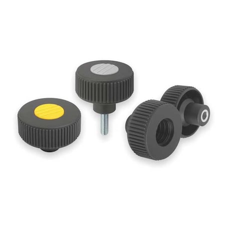 Kipp Knurled Knob Size: 2, D1= 50 D=M10X30 , Form: L
