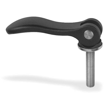 Kipp Cam Lever Size: 1 M05X20, A=70, 4, B=21, 5, Aluminum Black Powder-Coated, Comp: Steel K0005.1501105X20