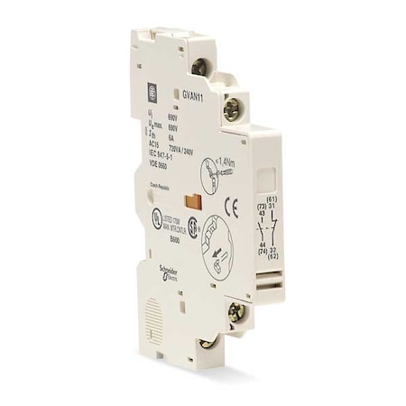 Schneider Electric Auxillary Contact, 6A, 2NO GVAN20