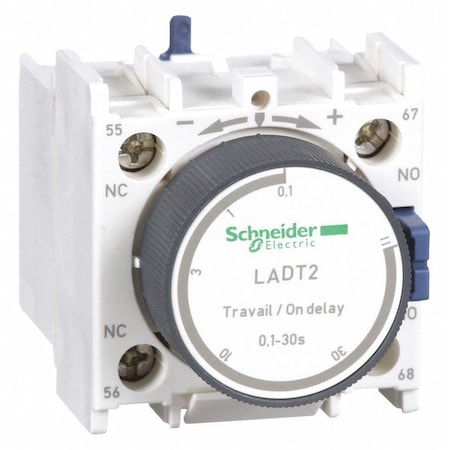 SCHNEIDER ELECTRIC IEC Timer Module, 1NO/1NC, .1 to 30sec LADT2