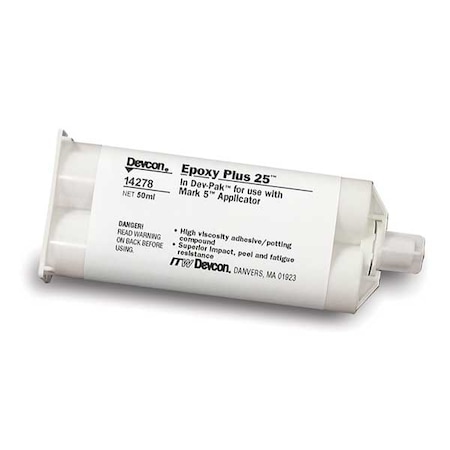 Devcon Epoxy Adhesive, 14278 Series, Gray, Tube, 1:01 Mix Ratio, 30 hr Functional Cure 14278