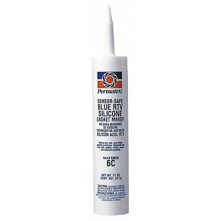 Permatex Sensor-Safe RTV Silicone, 12.9 oz. Cartridge, Blue, Temp Range -65 to 500 Degrees F 80628