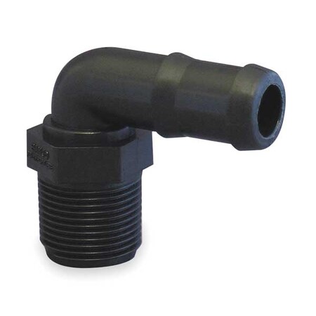 Banjo HB050-90 Polypropylene Hose Elbow - 1/2" NPT Male X 1/2" Barbed 90 Degree Fitting