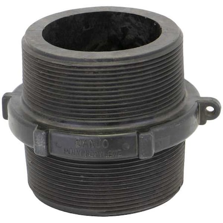 Banjo Hex Nipple, Polypropylene, 4", Schedule 80, 300 psi Max Pressure NIP400-SH
