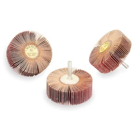 Merit Flap Wheel, AO, 3x1x1/4 In Shank, 80G 08834131518