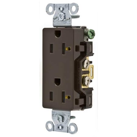 Hubbell Wiring Device-Kellems Straight Blade Receptacle, 5-20R, 20 A, 125V AC, 2 Pole, 3 Wire, Flush Mount, Grounded DR20