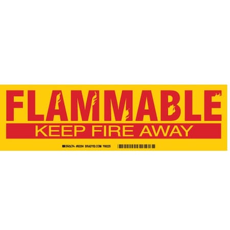 Brady Label, 3 1/2 in H, 12 in W, Polyester, Vertical Rectangle, English, 60294 60294