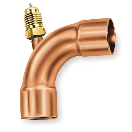 Jb Industries 1/4" Access Valve 90, Brass/Copper A31162