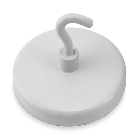 Zoro Select Magnetic Hook, White, 26 Lb, 1.835 In Dia 3DXZ5