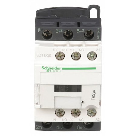 Schneider Electric IEC Magnetic Contactor, 1NC/1NO, 24V AC, 3 P, Non-Reversing, Screw Clamp LC1D09B7