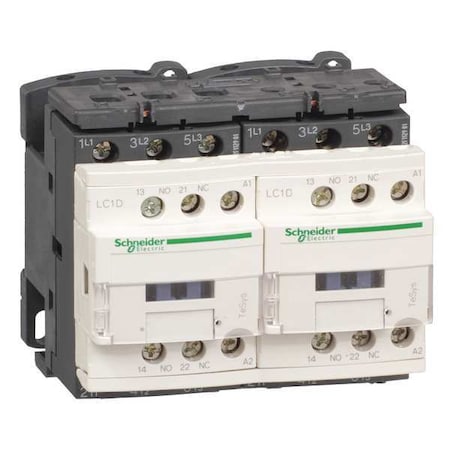 Schneider Electric IEC Magnetic Contactor, 1NC/1NO, 120V AC, 3 P, Reversing, Screw Clamp LC2D09G7V
