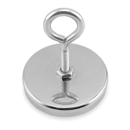 Zoro Select Round Base Eyebolt Magnet, 90 lb. Limit 3DYA3