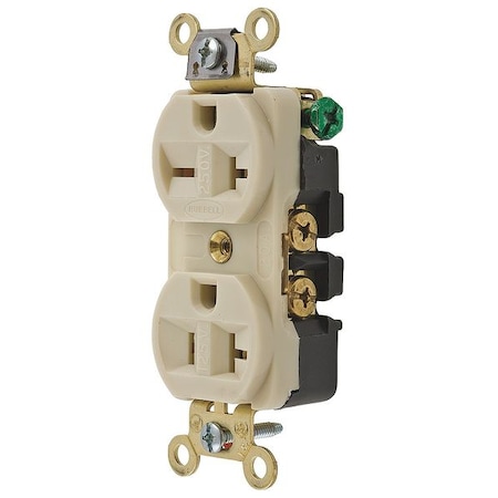 Hubbell Wiring Device-Kellems Receptacle, Duplex, 5-20R, 6-20R, 125/250V HBL5492I