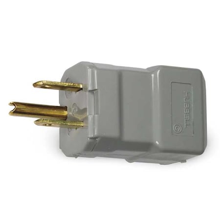 Hubbell Wiring Device-Kellems Straight Blade Plug, 5-15P, 15 A, 125V AC, 2 Pole, Screw Terminals, Grounded HBL5965VGY