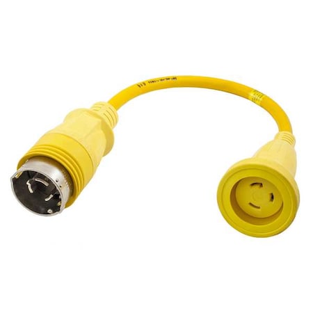 Hubbell Wiring Device-Kellems Power Strip, Marine, Molded, Straight, L5-30R, L5-50P/CS6361C, 2.1 ft., Yellow HBL61CM55