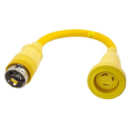 Hubbell Wiring Device-Kellems Power Strip, Marine, Molded, Straight, L14-50P/CS6365C, 2.1 ft., Yellow HBL61CM71