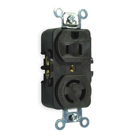Hubbell Wiring Device-Kellems Receptacle, Duplex, 5-15R, 125/250V HBL7371