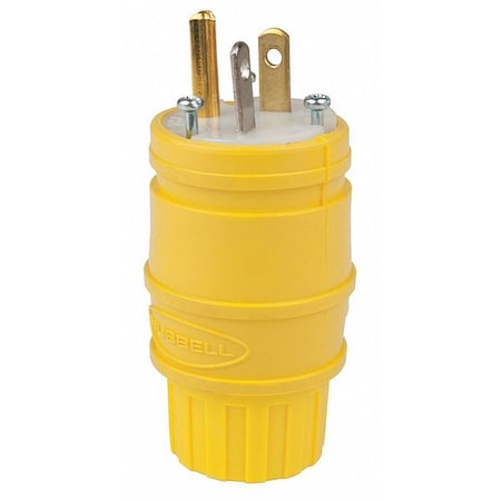 Hubbell Wiring Device-Kellems Watertight Straight Blade Plug, 5-20P, 20 A, 125V AC, 2 Pole, Screw Terminals, Grounded HBL14W33