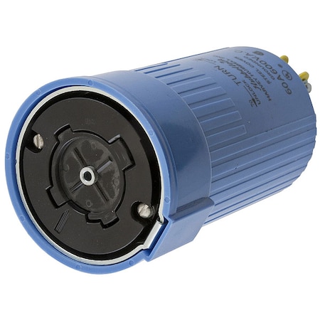 Hubbell Wiring Device-Kellems Locking Connector, Non-NEMA, 60 A, 600V AC, Three Phase, 4 Pole, Screw Terminals, Blue HBL26516