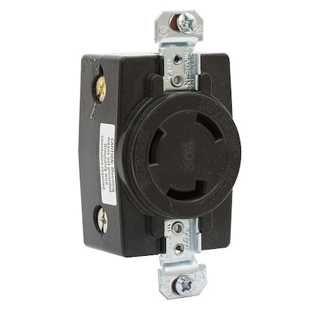 Hubbell Wiring Device-Kellems Locking Receptacle, Non-NEMA, 30 A, 125/250V AC, Single Phase, 3 Pole, Flush Mount, Screw Terminals HBL3330